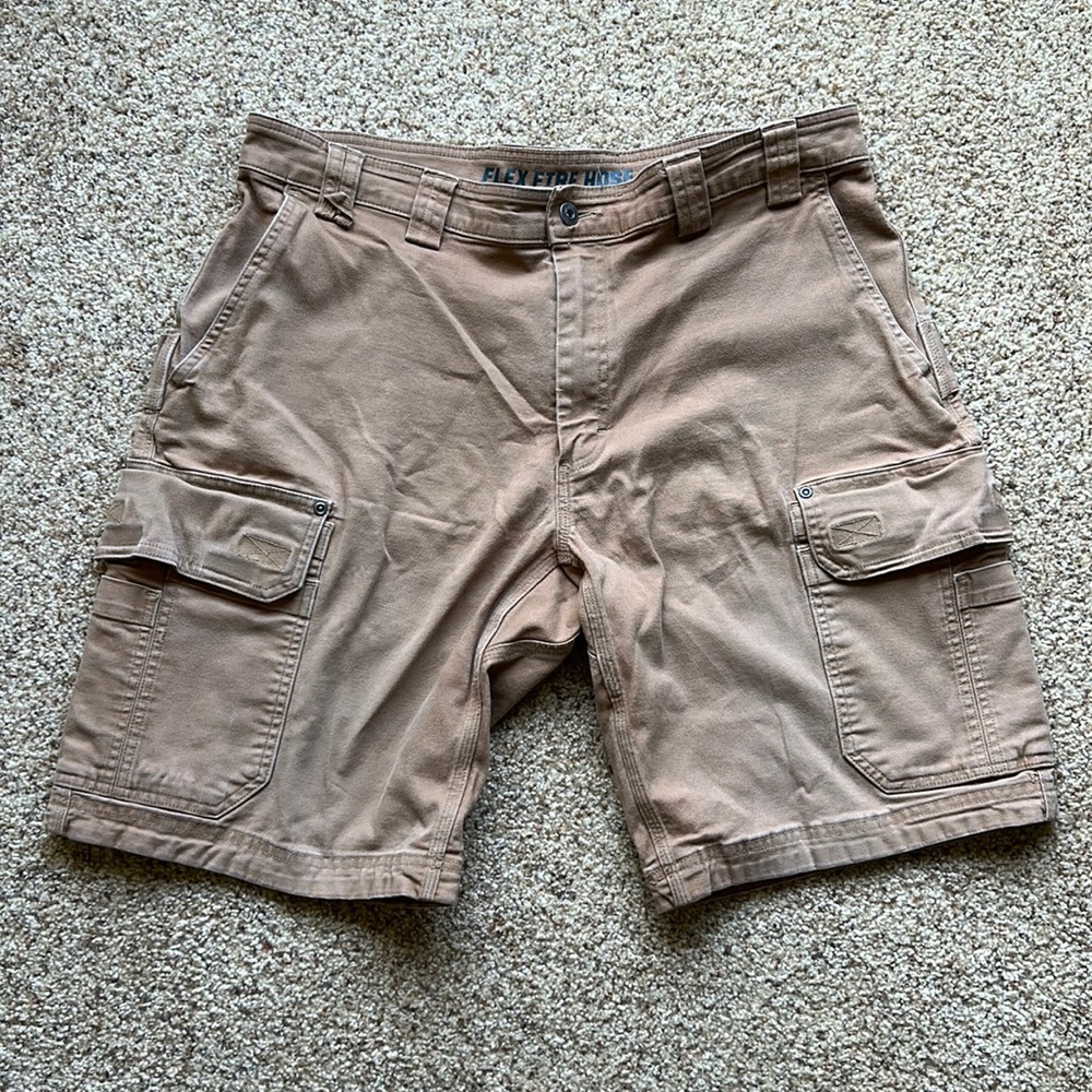 Duluth Trading Co Shorts Mens Size 38 Brown Flex Fire Hose Canvas Outdoor 10”